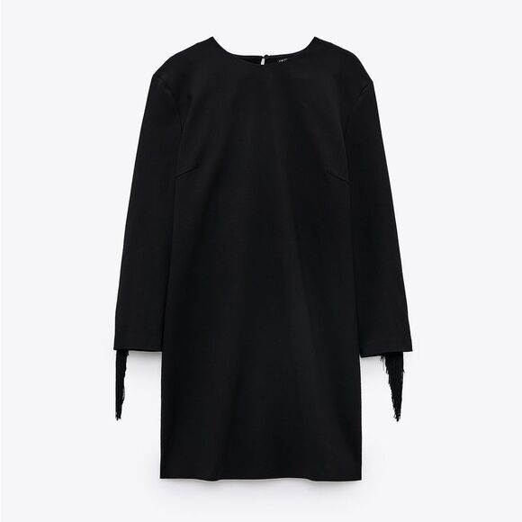 ZARA FRINGED SHIFT DRESS - Picture 6 of 8